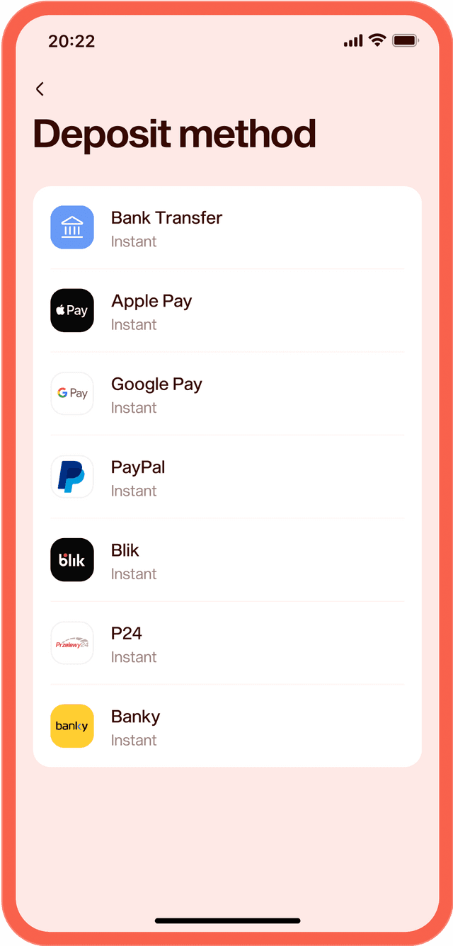 70+ payment methods all over the world
